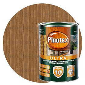 Влагостойкая лазурь для дерева Pinotex Ultra Тиковое дерево (1л)